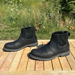 Timberland Black Waterproof Chelsea Boots Size 9 Full Grain Leather
